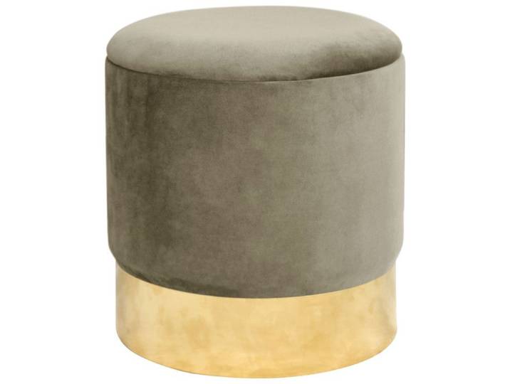 Pouf de Rangement avec Couvercle AKORD GOLDEN velour colour Beige hauteur 40 cm