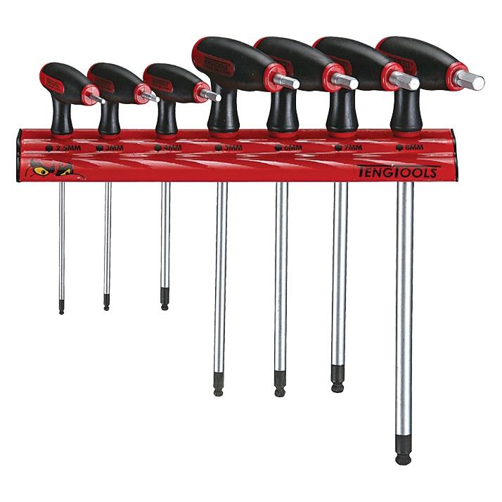 Teng Tools Teng Tools Zestaw kluczy imbusowych hex typ T 2,5 - 8mm z kulką 7szt. (128260106) (WRHEX07)