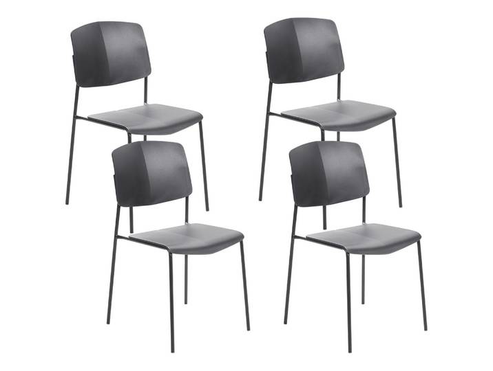 STUHL 4er-Set Kunststoff Schwarz Astoria