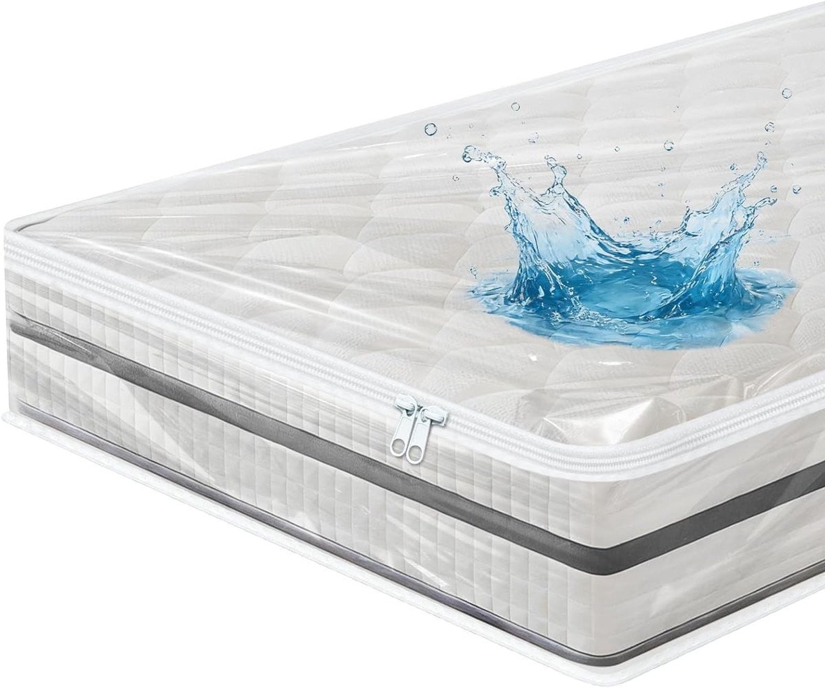 Waterdichte en scheurvaste matrashoes voor verhuizen en opslag, Transparant, 200 x 200 cm