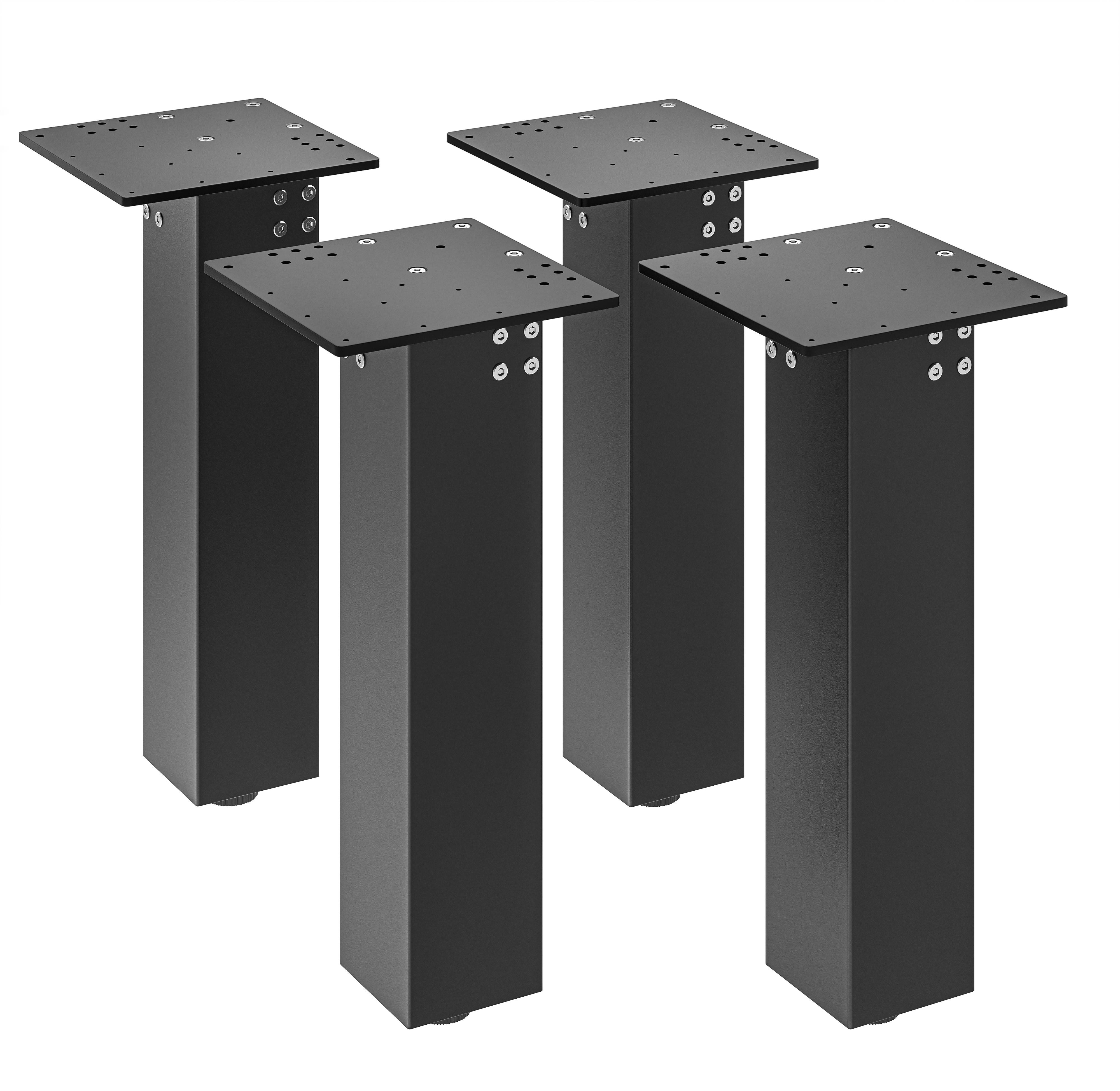 4er-Set MADRID | Bistro Tischbeine | Schwarz | Höhe: 72 cm | Säule: 15 x 15 cm | Platte: 30x30 cm | 1 Stück | Gastro, Restaurantgestell