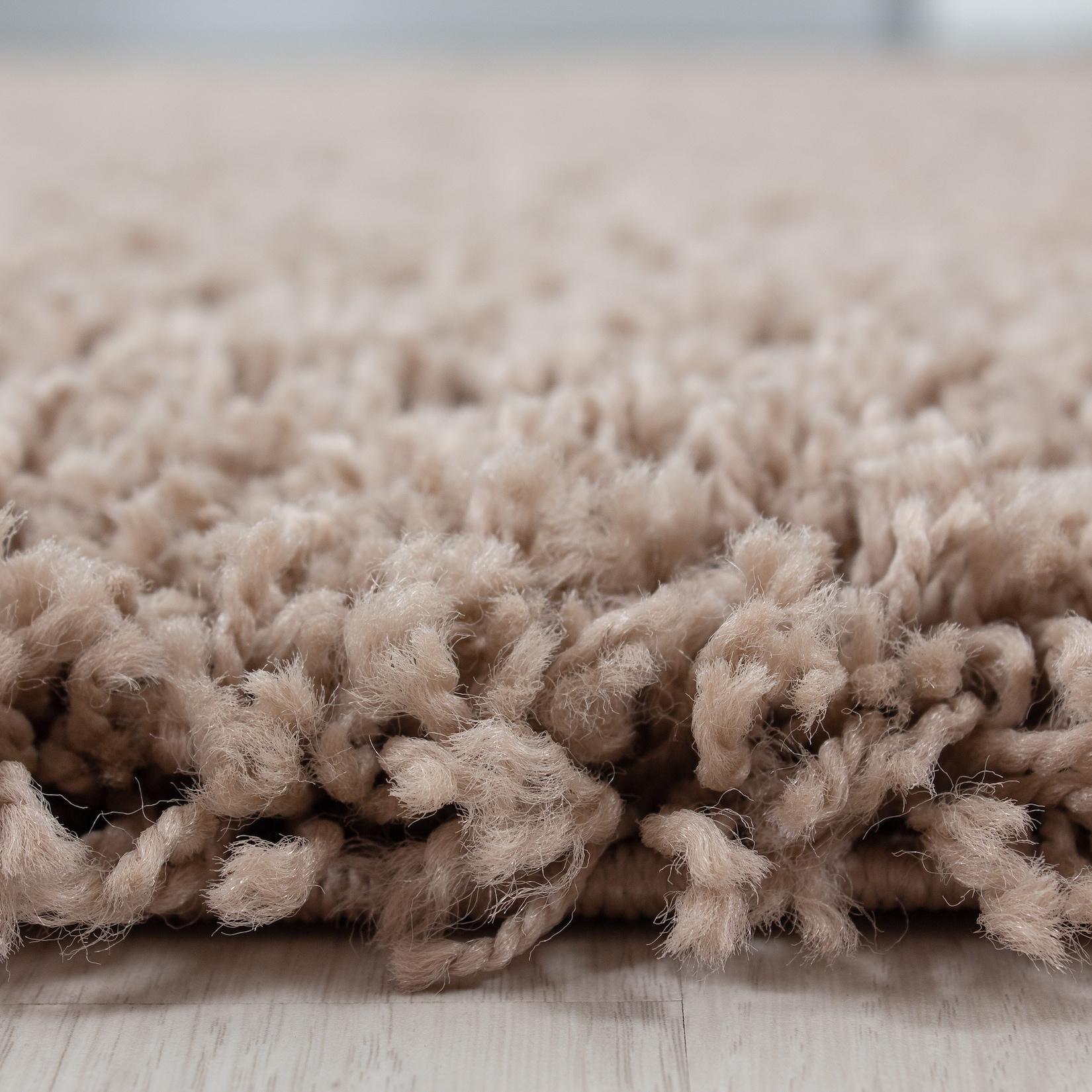 Teppich Hochflor RHEIN in Beige, einfarbig, 100 x 200 cm