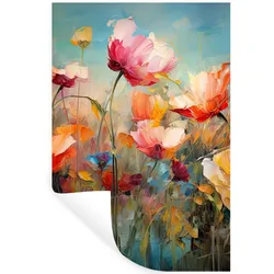 WANDTATTOO Blumen - Aquarell - Kunst - Botanisch - Natur Wandaufkleber 80x120 cm