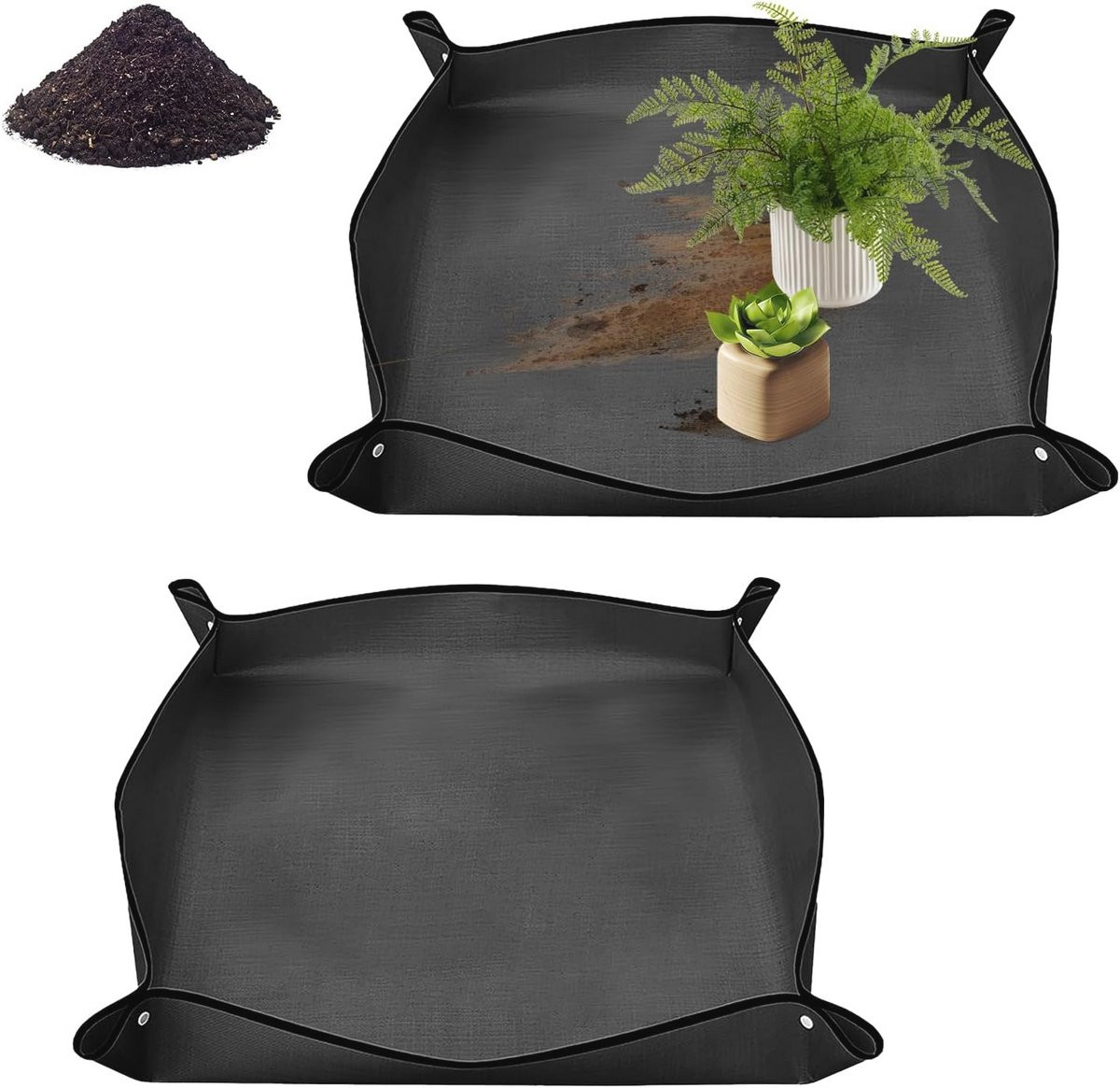Plantenmat 2 stuks - Waterdichte onderlegger voor verpotten en tuinieren - 75 x 75 cm
