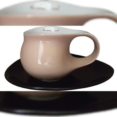 Luigi Colani Porzellan Espresso Tasse groß mit Untertasse 2 tlg. sand