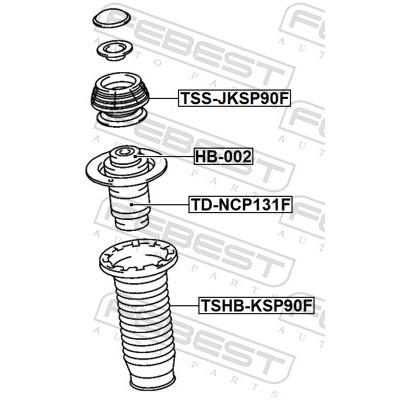 FEBEST Anschlagpuffer, Federung TD-NCP131F Vorderachse für TOYOTA