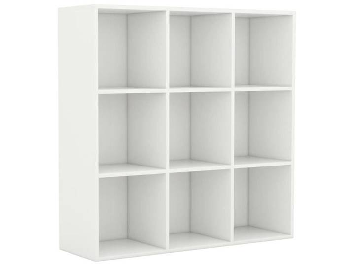 Bibliothèque - GAROSA - 98x30x98 cm - Aggloméré - 9 Compartiments - Blanc