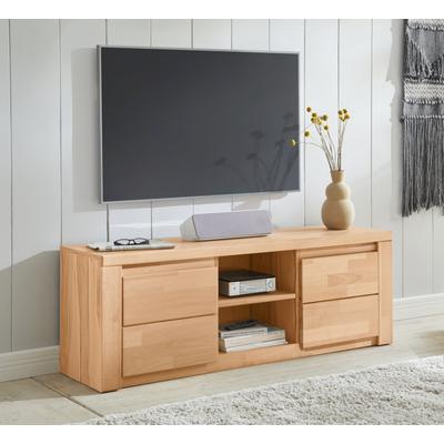 Lowboard OTTO HOME "Burani", beige (kernbuche teilmassiv), B:140cm H:48cm T:35cm, FSC-zertifiziertes teilmassives Holz, Sideboards, Lowboard, grifflose Optik