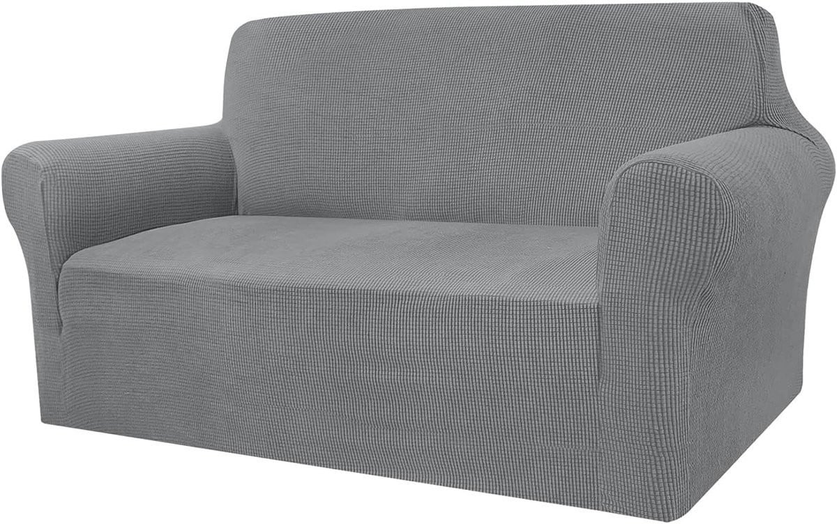 SnelShoppen High Stretch Jacquard Sofa Cover voor 2-zits bank - Lichtgrijs