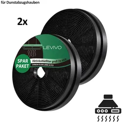 Aktivkohlefilter x2 passend für LEVIVO Dunstabzugshauben