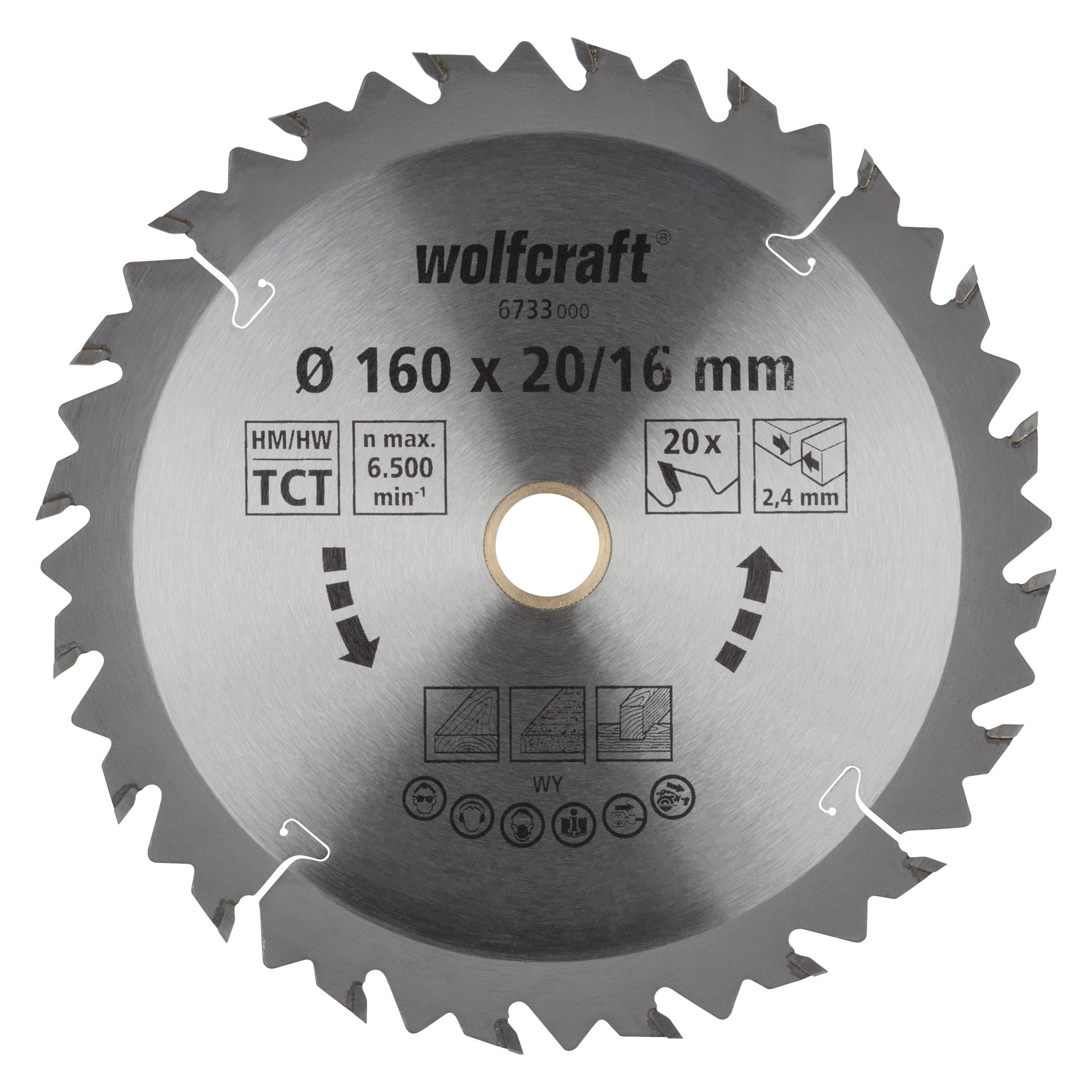 wolfcraft 1 Kreissägeblatt HM, 20 Zähne ø160mm (6733000)