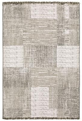Style Haven Grayton Textured Geometric Beige/ Black Indoor-Outdoor Fringe Edge Rug