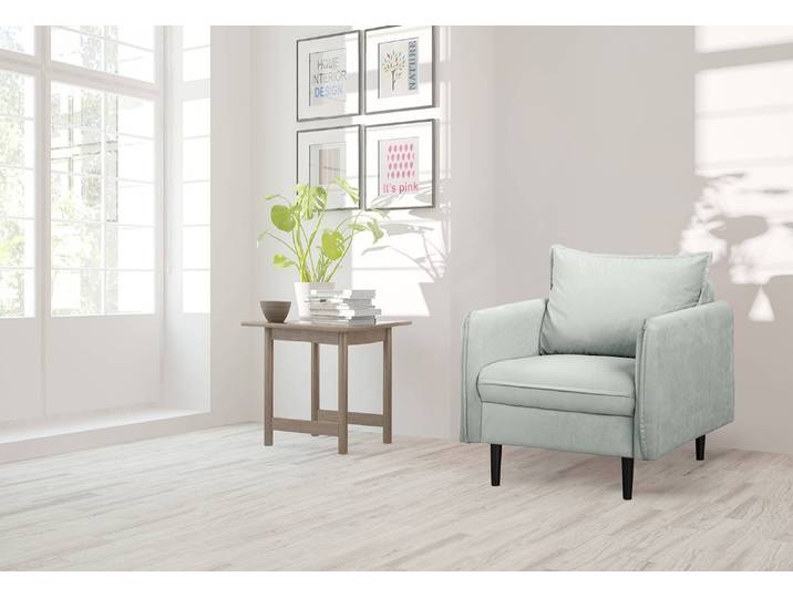 Sessel Palawan Silber Microfaser Jada 74 x 86 x 91cm