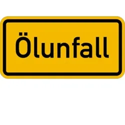 Schild Ölunfall, Aluminium, reflektierend RA1 (Typ 1), 600x300 mm
