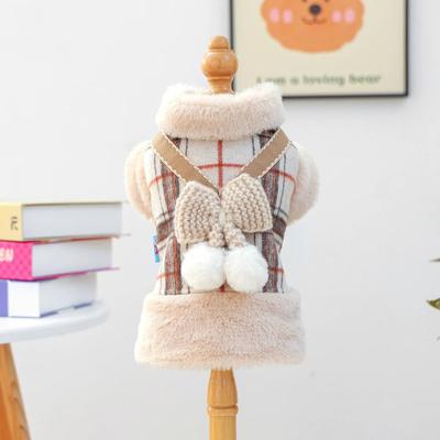 Uplifted Goods Cozy Bow Decorative Pet Jacket For Autumn And Winter Warmth brown xl