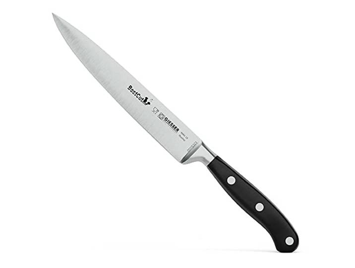 Giesser seit 1776 - Made in Germany - scharfes Filiermesser geschmiedet 18 cm BestCut, hitzebeständig, schwarz, deutsches Filetiermesser spülmaschinengeeignet, rostfrei, 8664-18
