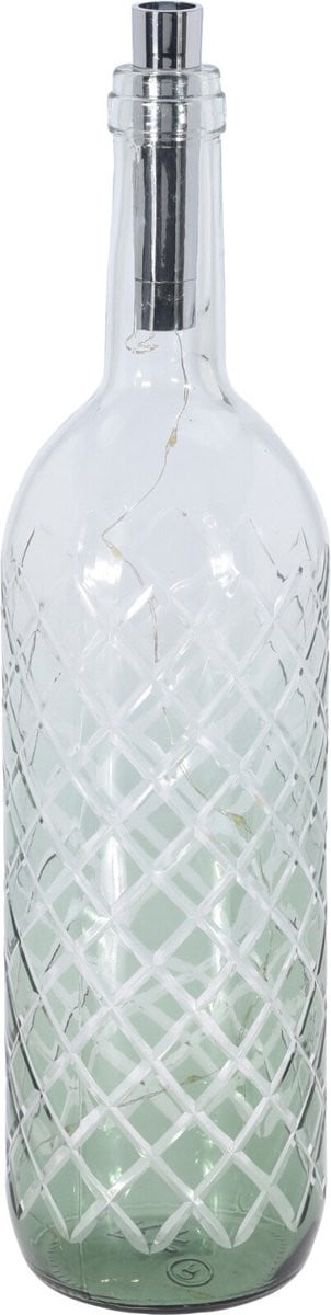 Glazen fles met 10x groene LED-verlichting