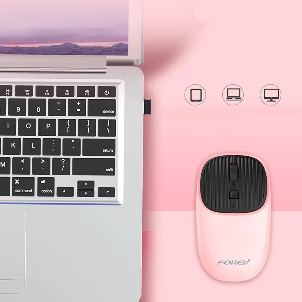 INF Wiederaufladbare, ergonomische, leise, kabellose Maus - 2,4G, einstellbare DPI Rosa