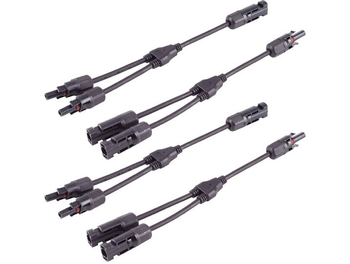 2er-Set PV4 T-Adapterkabel, 4mm², Y-Stecker, (paar)