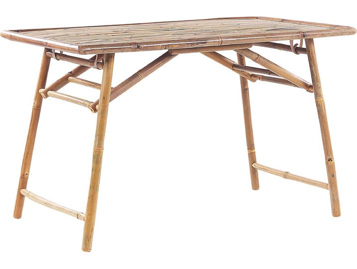 BELIANI Gartentisch Hellbraun Bambusholz 120 x 69 cm für 4 Personen Rechteckig Klapptisch Outdoor Terrasse Balkon Möbel Garten Ausstattung