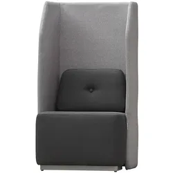 ROCADA 1804-4-1 Be Soft Einzelsitz mit Rückwand schwarz/grau, grau