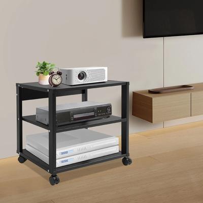 Premium 3 Tier TV Stand With Wheels For Home Entertainment & Media Storage Premium 3 Tier TV Stand With Wheels For Home Entertainment & Media Storage