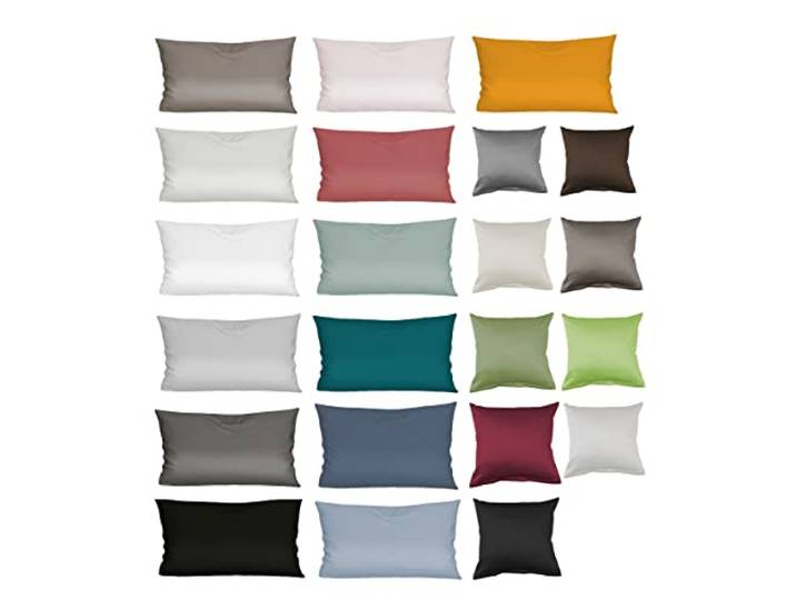 Luxus Satin Kissenbezug Primera Sempre 100% Baumwolle Natur 40x80 cm