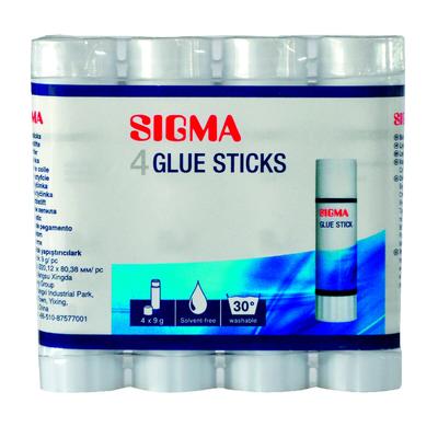 SIGMA Klebestift GL03, weiß, ohne Lösungsmittel, 9 g, 4 Stück