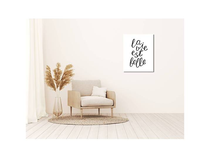 Tableau déco La Vie Est Belle II Alu-Dibond Multicolore 40 x 50cm
