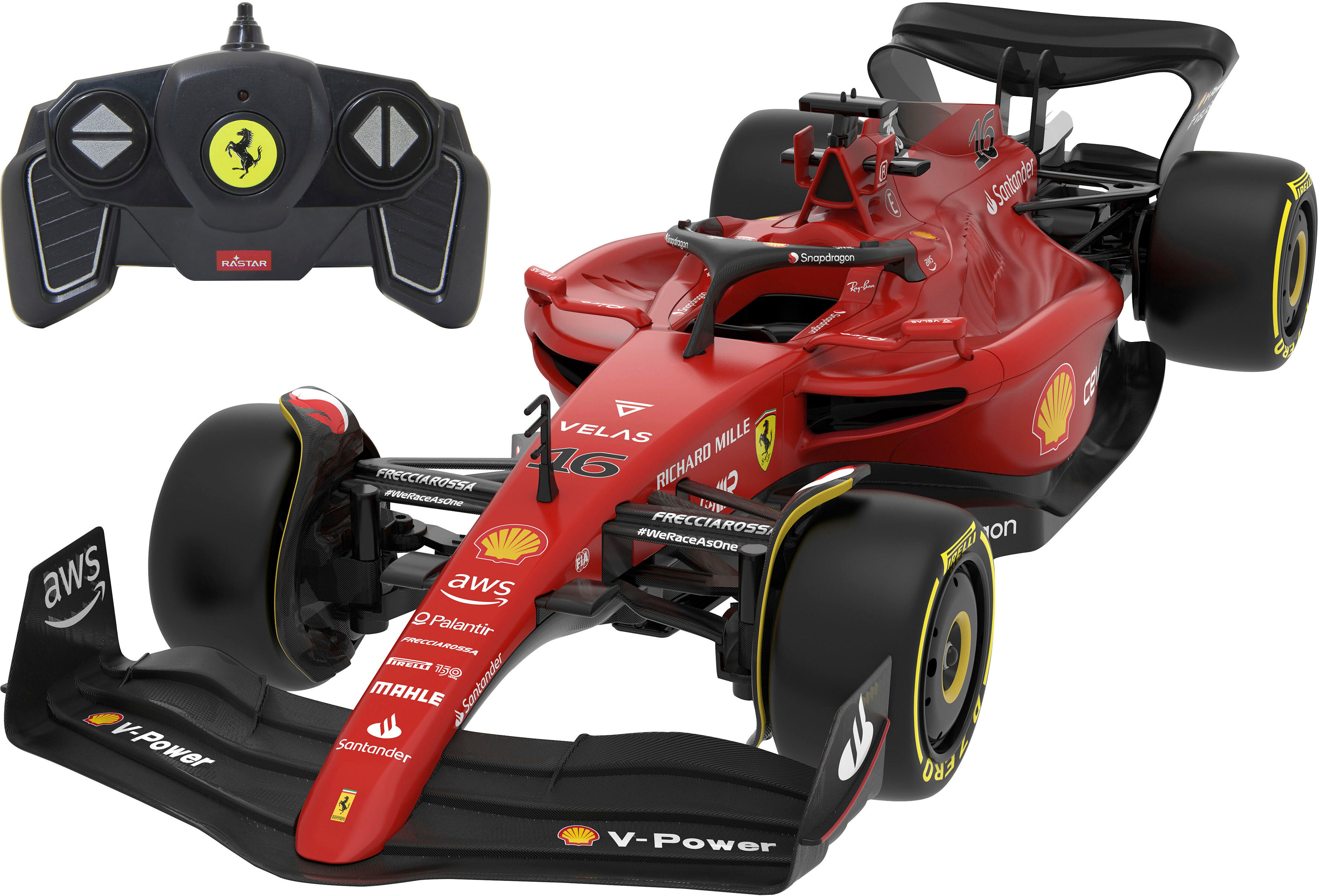 RC-Auto JAMARA "Deluxe Cars, Deluxe Cars, Ferrari F1-75 1:18, rot - 2,4 GHz", rot, Fernlenkfahrzeuge, KinderB:11,2cm H:6,9cm T:31,2cm, RC-Auto, B:11,2cm H:6,9cm T:31,2cm