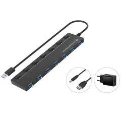 Conceptronic HUBBIES19BP CONCEPTRONIC USB-Hub 7-Port 3.0  ->7x3.0    5Gbps m.Netz. sw