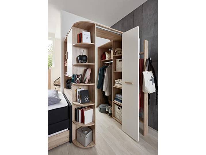 möbelando Eck-Kleiderschrank begehbarer Kleiderschrank Schrank Schlafzimmer Canton III