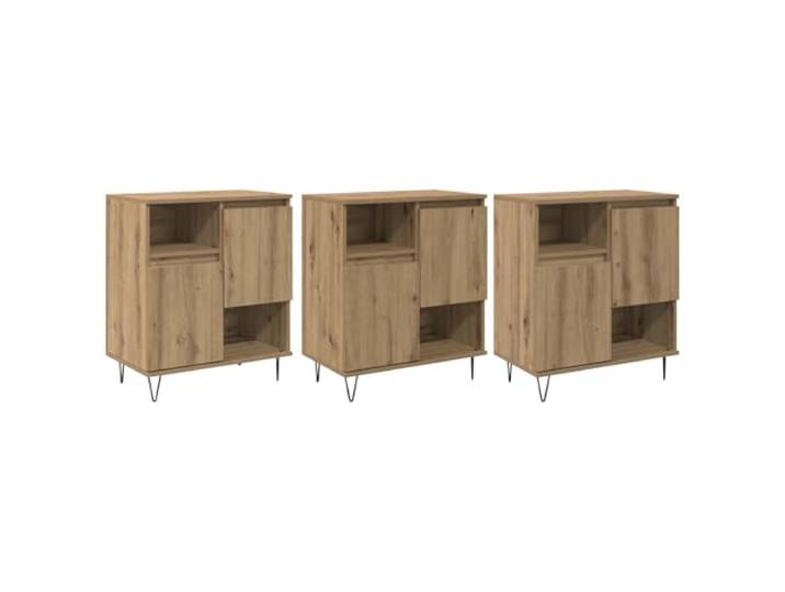 Fisinber Sideboard 3er Set Anrichte Kommode Artisan Eiche 60x35x70 cm Drei kompakte Schränke aus Holzwerkstoff für Wohnzimmer, Flur oder Esszimmer. Bieten mit je 2 Türen viel nützlichen Stauraum.