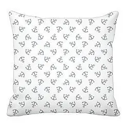 Krasilnikoff Kissenbezug Anchor all over, 50x50, weiss