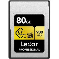 Lexar CFEXPRESS PRO GOLD R900/W800 (VPG400) (TYPE A) (80 GB, CFexpress), Speicherkarte