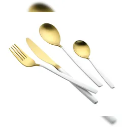 Esmeyer 24-teiliges Besteck KIARA, gold und weiß