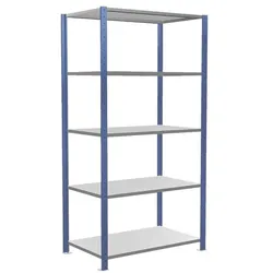 SCHULTE Lagertechnik Fachbodenregal 130x200 cm »MULTIplus150« 60 cm Tiefe 5 Böden Grundregal (alleine blau, 113.6x200x63.6 cm