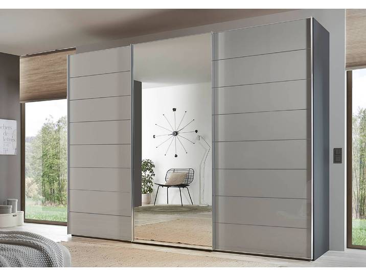 Schwebetürenschrank Sonate 249 x 240cm Grau/Taupe/Grau Premium