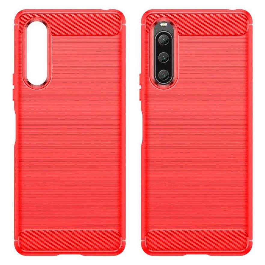 Cover-Discount Sony Xperia 10 V - Metall Carbon Look Hülle rot (Sony Xperia 10 V) (660132709A)
