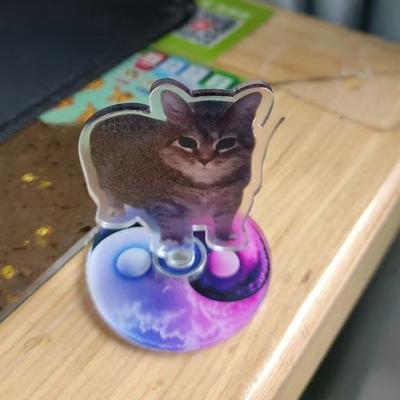 Discount Dollar Deals Cute Cat Acrylic Rotating Kitten Stand, Desk Decoration, Home Decor, Car, Motorcycle, Kids, Adults Gifts c 5cm