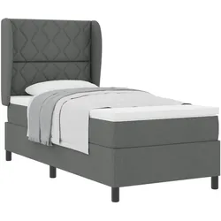 vidaXL, Boxspringbett, Boxspringbett Mit Matratze Stoff Dunkelgrau (100 x 200 cm)