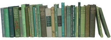 Booth & Williams Decorative Books - Vintage Petite Boxwood Books - Green Books By The Foot