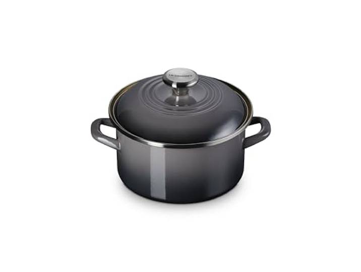 Le Creuset Traditioneller kleiner Suppentopf aus Emaille auf Stahl, 3,8 l, Auster