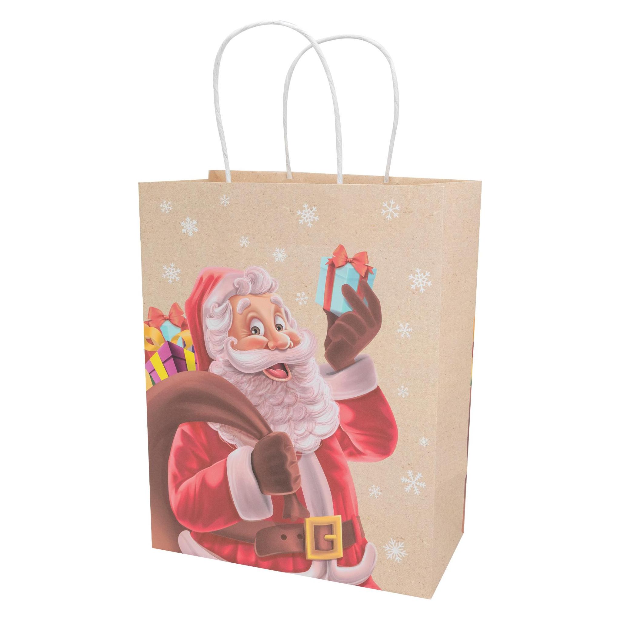Idena Geschenktasche Weihnachten Santa mehrfarbig 25x33x12cm (49467026)