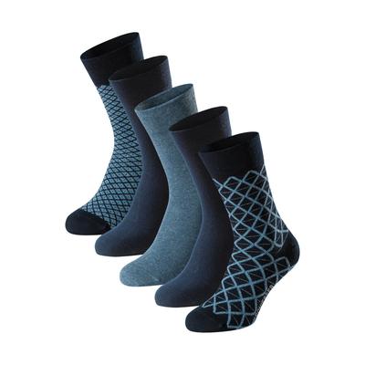 Socken SCHIESSER "Bluebird", Herren, Gr. 39-42, blau (909, sonstiges), Baumwollmischung, Socken Socken, druckfreier Bund, Fersen und Zehen handgekettelt, Cotton-Mix