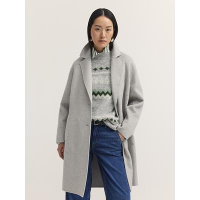 Kurzmantel BUGATTI "Regular Fit", Damen, Gr. 44, grau (230, grau), 50% Wolle, 45% Polyester, 5% sonstige Faser, unifarben, regular fit, Mäntel Kurzmantel, Regular Fit Doubleface Wollmix Reverskragen