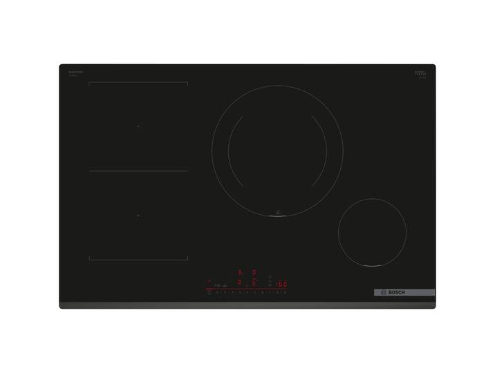 BOSCH Induktions-Kochfeld PVS831HC1E , schwarz, B:80,2cm H:5,1cm T:52,2cm, Kochfelder, Große 28-cm-Zone für jede Pfanne & Bratsensor gegen Anbrennen, Induktions-Kochfeld