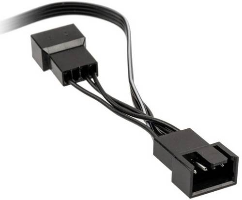 PC-Lüfter Y-Kabel [1x PC-Lüfter Buchse 4pol. - 2x PC-Lüfter Buchse 4pol.] 0.35 m Schwarz Kolink