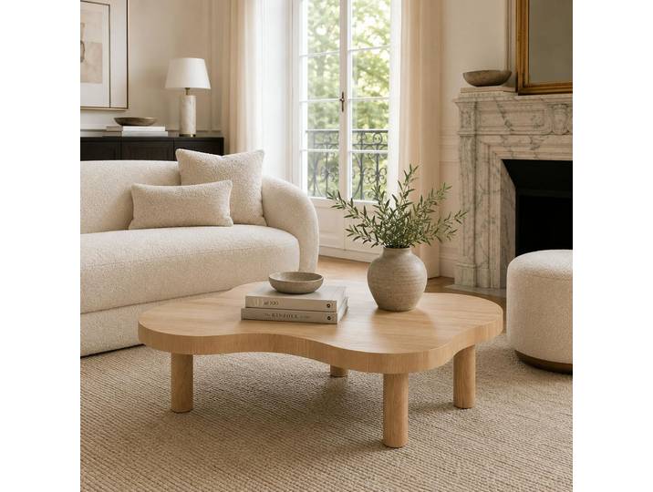 Table Basse Design Organique En Chêne Clair Loren