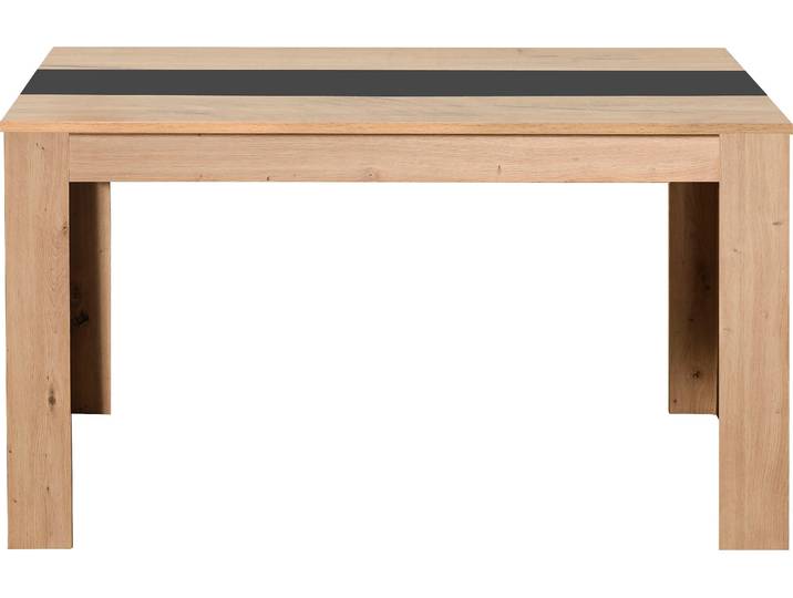 Esstisch HOME AFFAIRE Domus , braun (artisan eiche, carbon), B:135cm H:74,5cm T:80,5cm, Tische, Esstisch, Mittelplatte in schwarz Farbe
